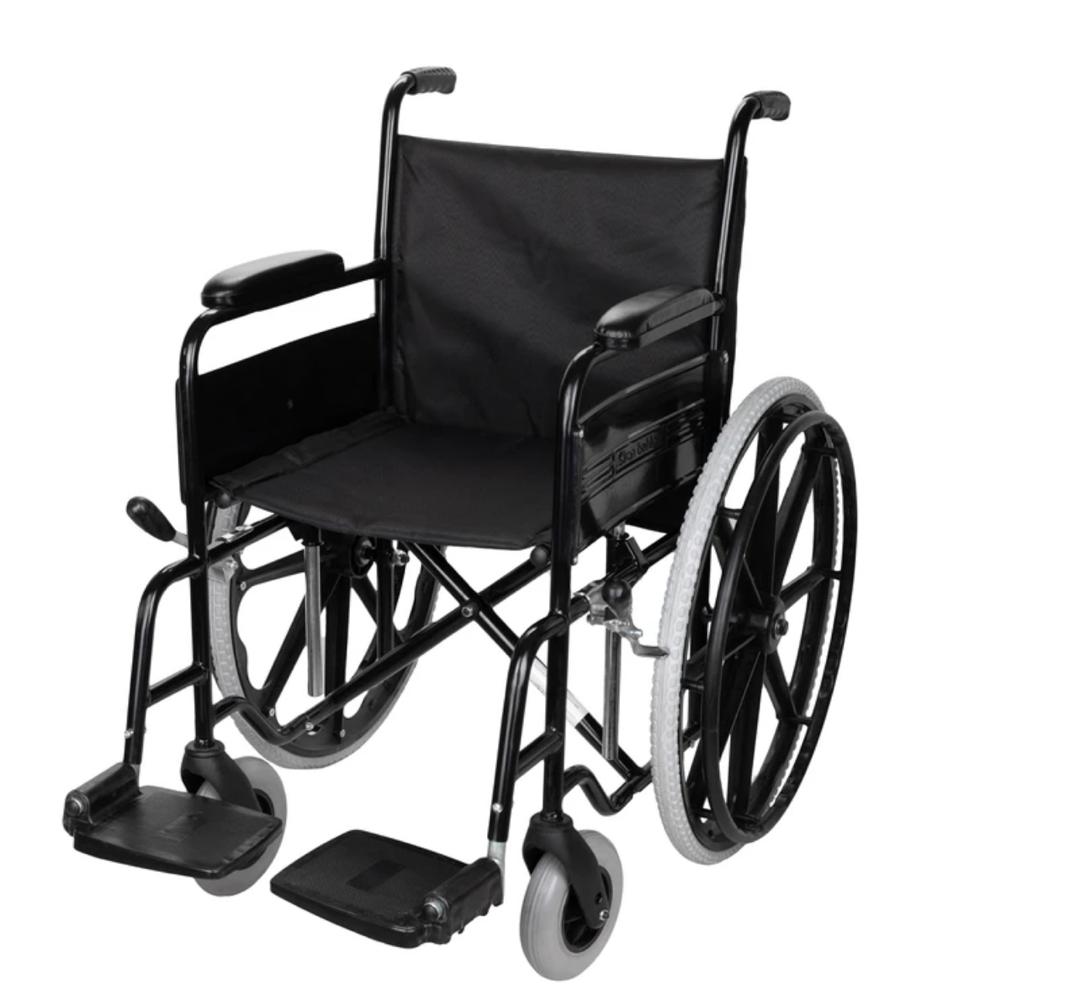 ویلچر مدل 20703 رنگی سایز 43 چرخ عقب توپر جلو توپر طوقه اسپرت کد 20703035