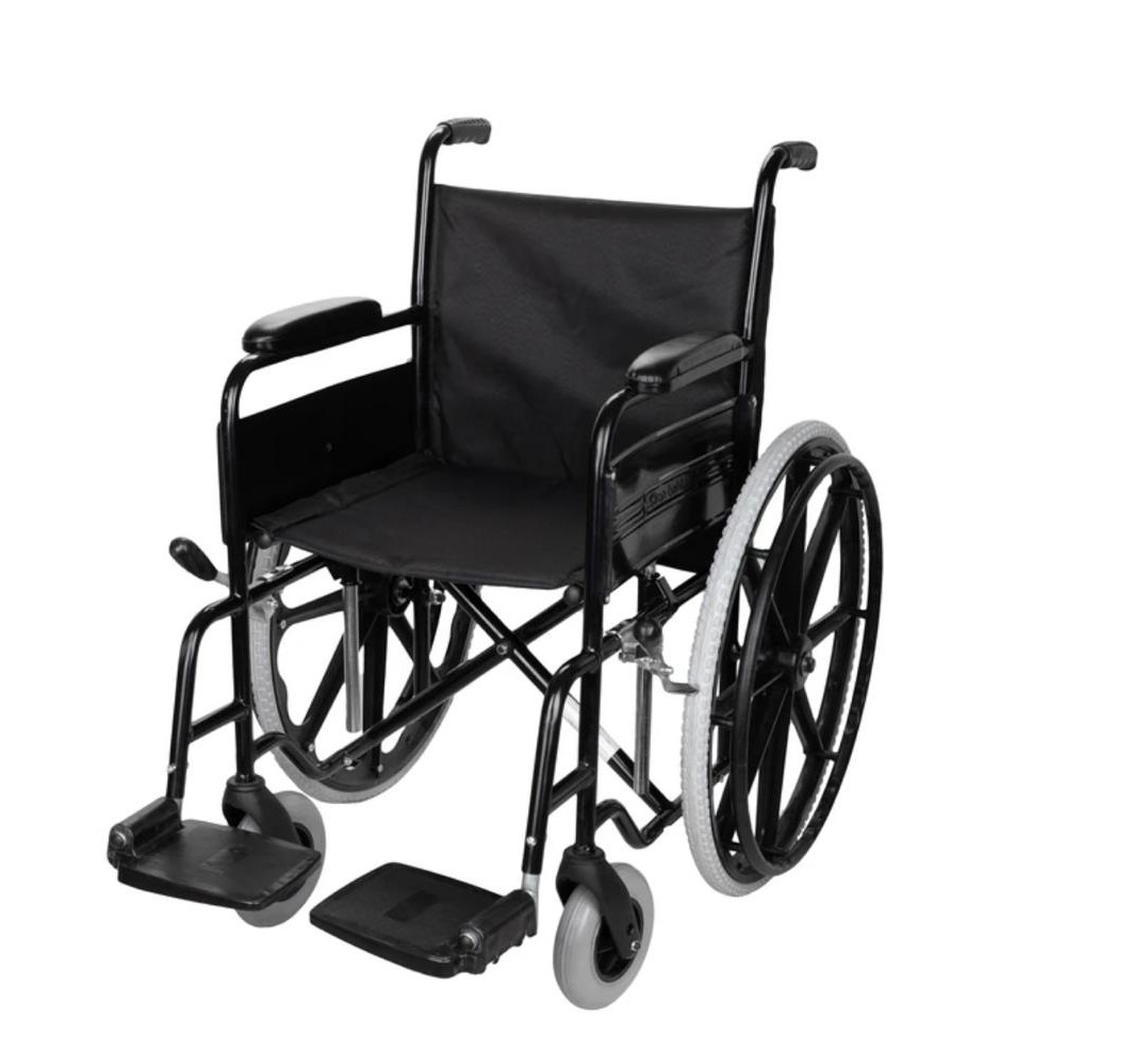 ویلچر مدل 20703 رنگی سایز 43 چرخ عقب توپر جلو توپر طوقه اسپرت کد 20703035