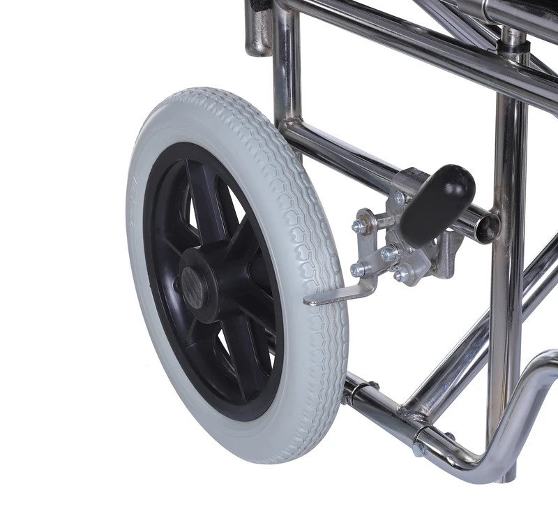 ویلچر همراه ایران بهکار مدل 20719s همراه آبکرم سایز 43 دسته شکن چرخ عقب توپر چرخ جلوتوپر کد 20719004