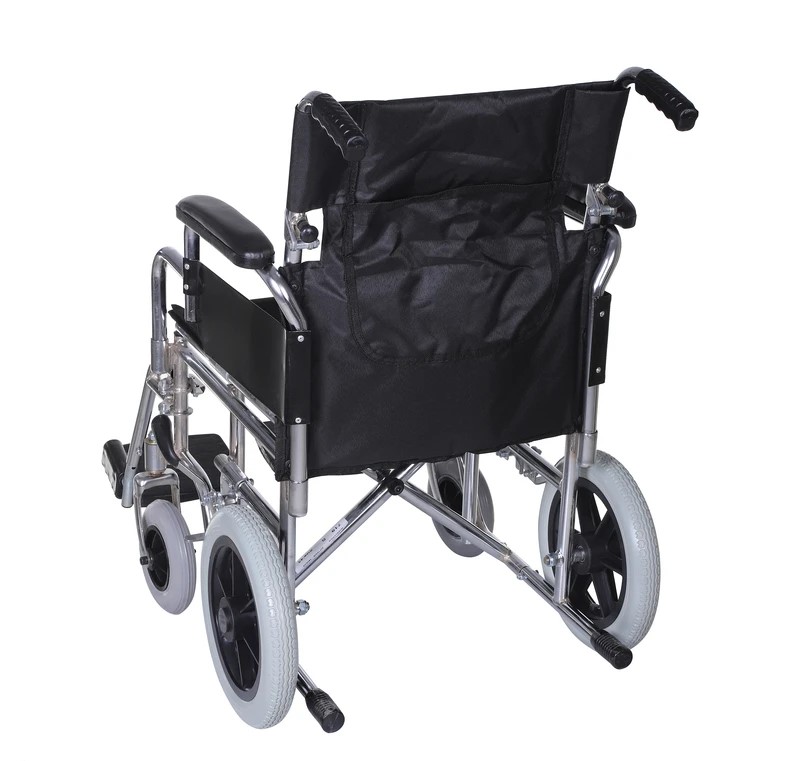 ویلچر همراه ایران بهکار مدل 20719s همراه آبکرم سایز 43 دسته شکن چرخ عقب توپر چرخ جلوتوپر کد 20719004