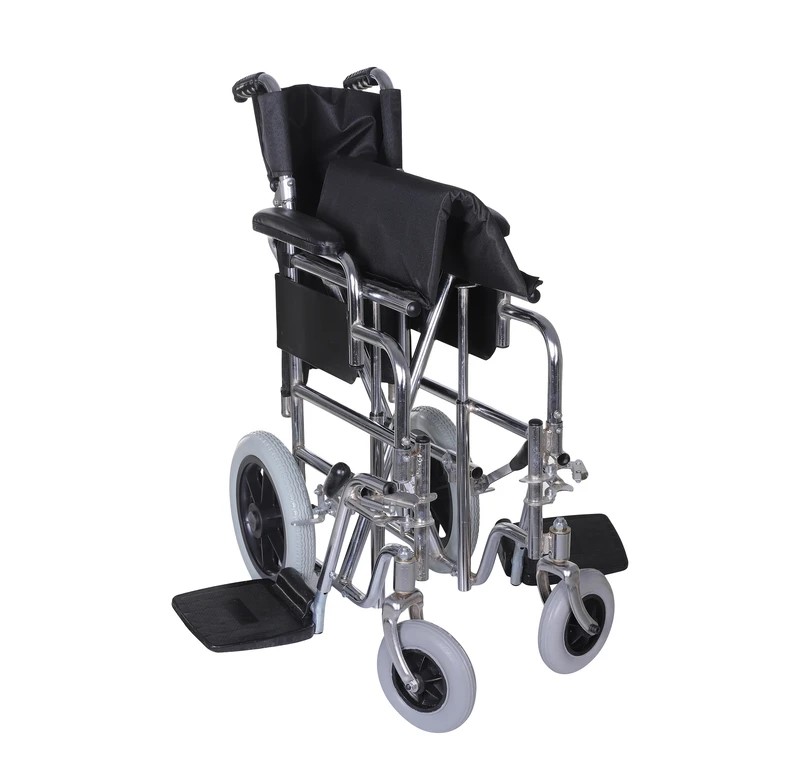 ویلچر همراه ایران بهکار مدل 20719s همراه آبکرم سایز 43 دسته شکن چرخ عقب توپر چرخ جلوتوپر کد 20719004