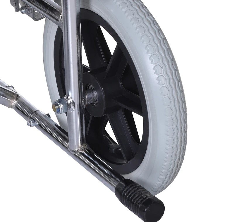 ویلچر همراه ایران بهکار مدل 20719s همراه آبکرم سایز 43 دسته شکن چرخ عقب توپر چرخ جلوتوپر کد 20719004