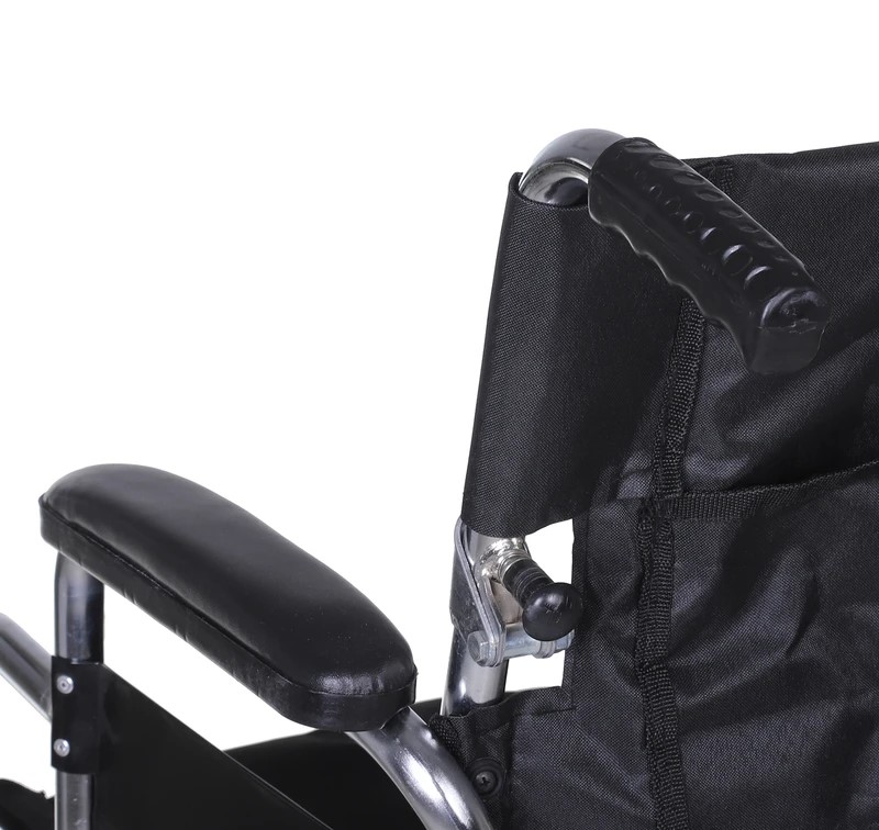 ویلچر همراه ایران بهکار مدل 20719s همراه آبکرم سایز 43 دسته شکن چرخ عقب توپر چرخ جلوتوپر کد 20719004